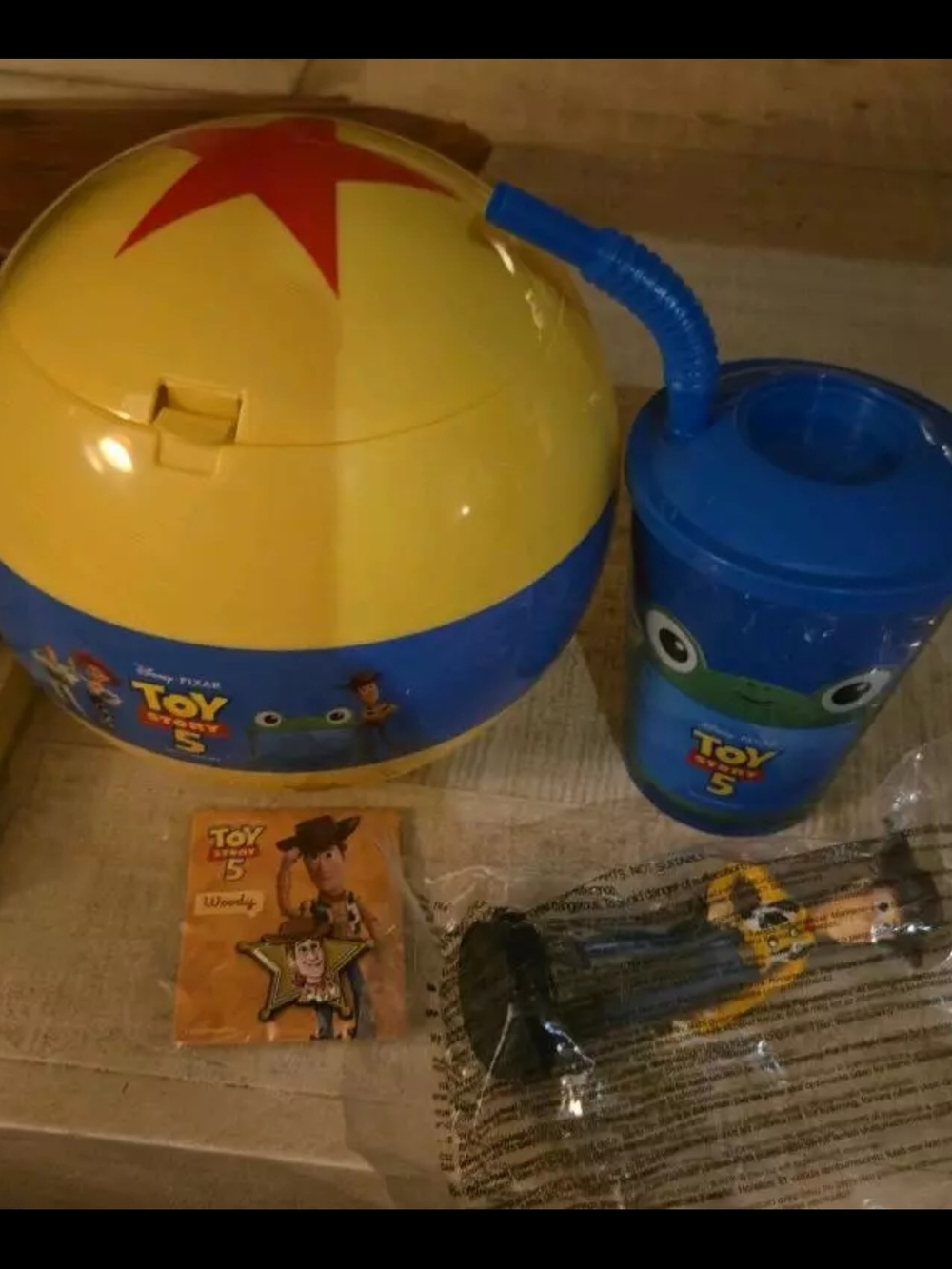Toy Story 5 Yellow Star Ball Snack Bowl & Blue Cup Set, Toy & Pin